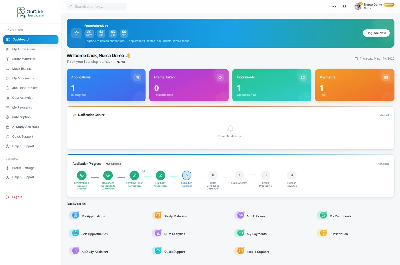 OnClick Healthcare Dashboard